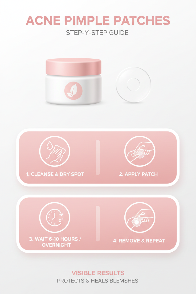 How to use pimple patches infographic with no face